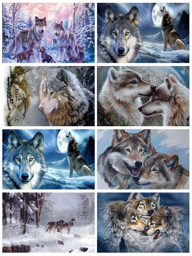 KAYOU 5D-Diamantgemälde Wolf als Kreuzstich-Set mit vollen Bohrern in Multicolour, B/H: 30,0 x 20,0 cm - Bild 3