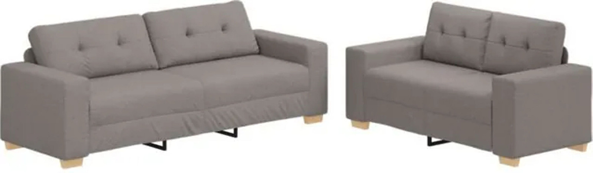 vidaXL Sofa Set mit Kissen 2er Set Modern Minimalistisch in Taupe Meliert B/T/H: 221 x 78 x 80 cm Stoff - Bild 1