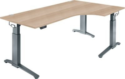 Schäfer Shop Genius ERGOSTYLE S Schreibtisch elektrisch höhenverstellbar, Eiche/anthrazit, B: 200 cm, T: 80 cm, H: 71,5 - 118,2 cm - Bild 1