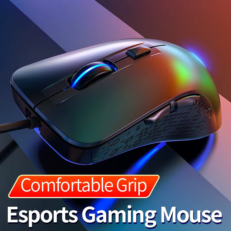 YINDIAO Ergonomische Kabelgebundene Gaming-Maus in Schwarz für PC und Laptop - Bild 2