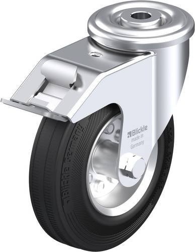 Blickle Lenkrolle LIR-VEHI 125R-FI mit Feststeller in Schwarz und Silber, Rad-Durchmesser: 125 mm, Tragfähigkeit: 90 kg - Bild 1