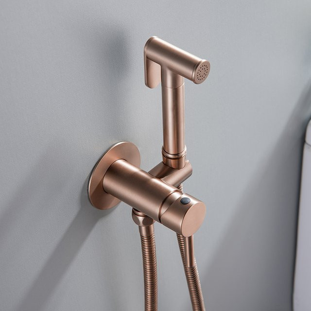 SEKOVA Bidet-Handbrause-Set für verdeckte Installation mit Heiß- und Kaltwasserfunktion, gebürstetes Roségold - Bild 1