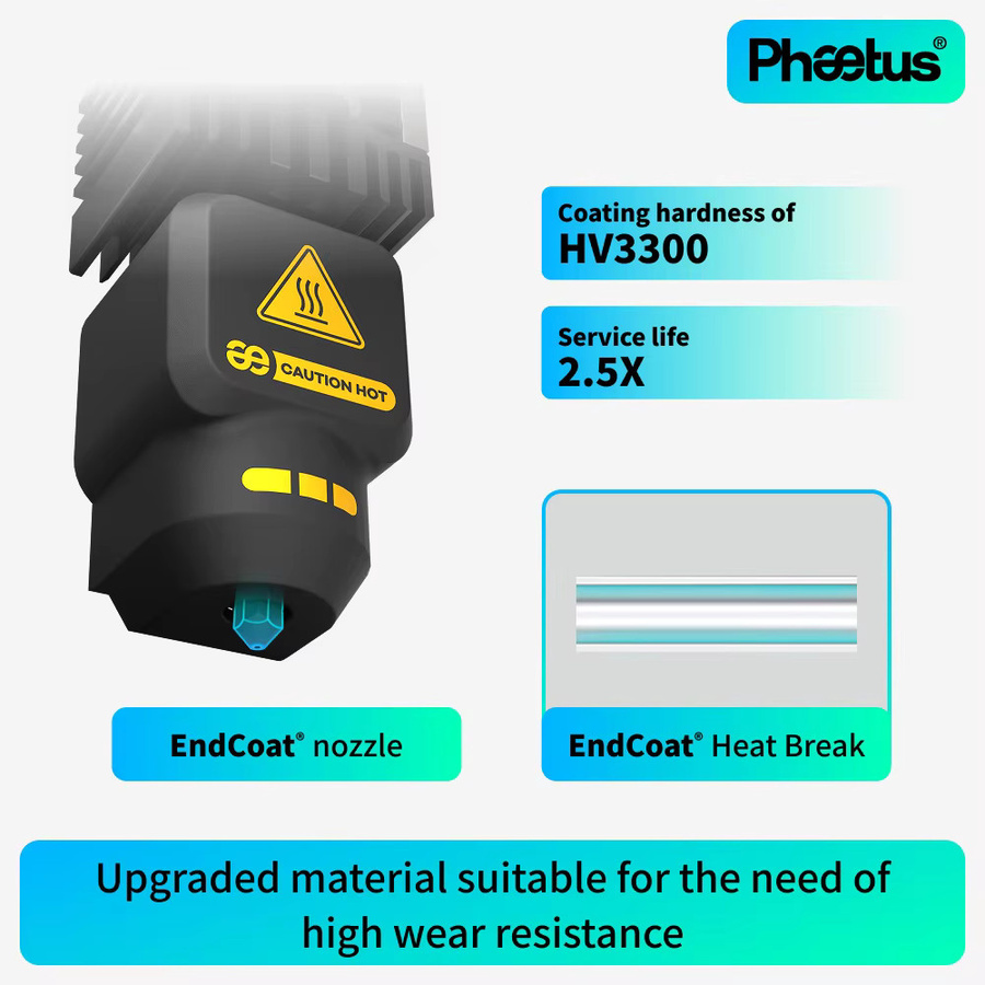 Phaetus Conch Hotend M4/Plus Kit mit Siliziumkarbid-Düse passend für Bambu Lab P2S H2S X2D A1 A1mini in Schwarz - Bild 2