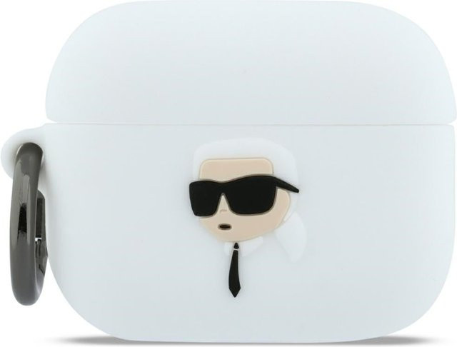 Karl Lagerfeld 3D Karl's Head Schutzhülle für Apple AirPods Pro, Weiß - Bild 1