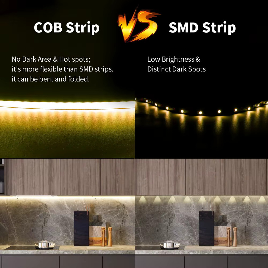 Xnbada WS2812B RGBIC-COB-LED-Streifen, individuell adressierbar, Multicolour, 160 LEDs/m, Breite: 5 mm - Bild 3