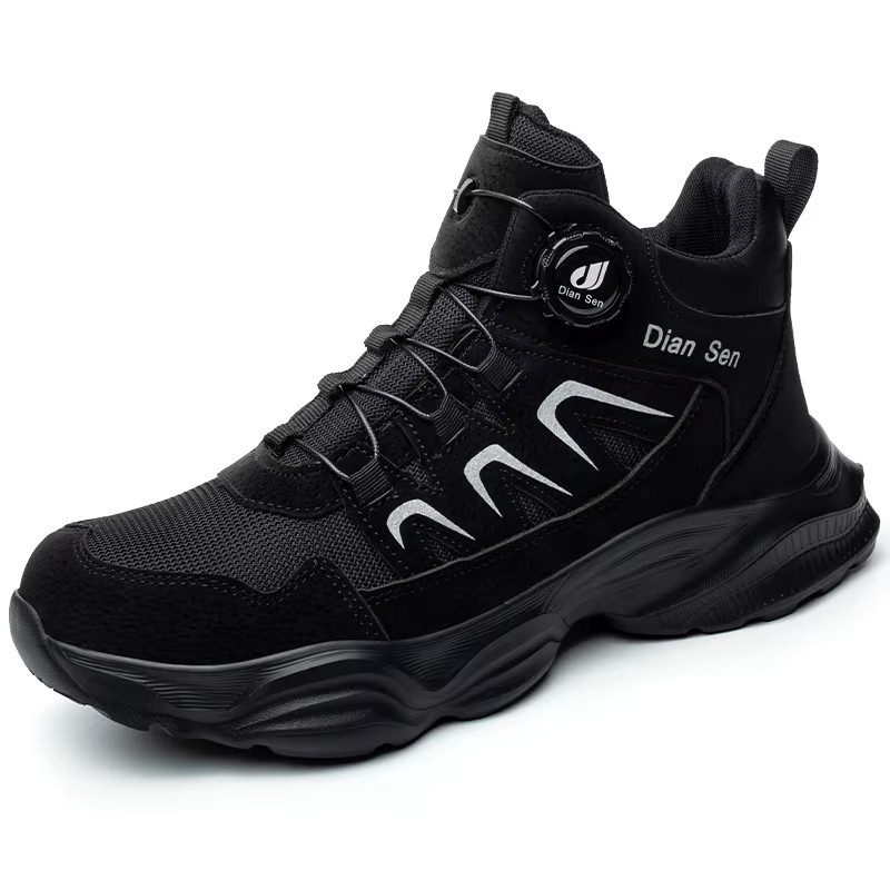 Kankeirr Sicherheitsstiefel für Herren in Schwarz mit Stahlkappe und Drehknopf-Verschluss - Bild 4