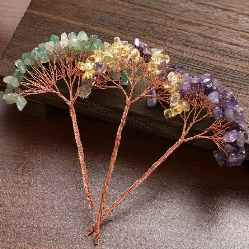 Sisterstone Lebensbaum DIY Halbzeug aus Amethyst Naturstein für deine Heimdekoration - Bild 3