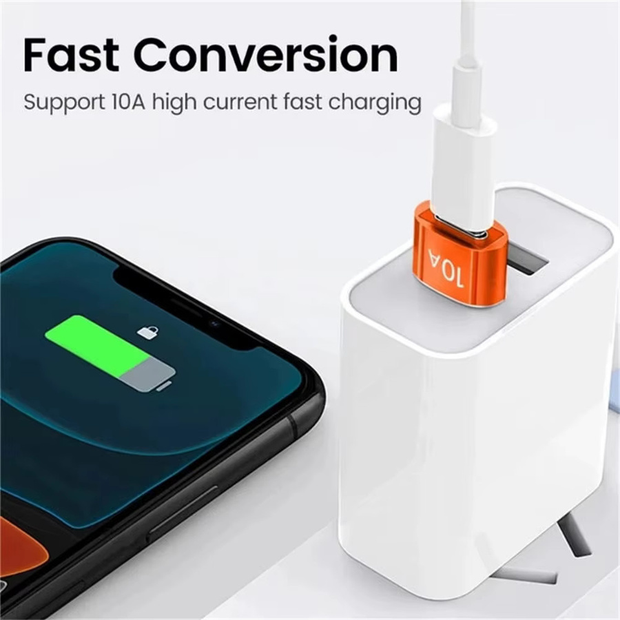 NNBILI OTG USB 3.0 Adapter Typ C Buchse auf USB Stecker in Orange für schnelle Datenübertragung und schnelles Laden - Bild 3