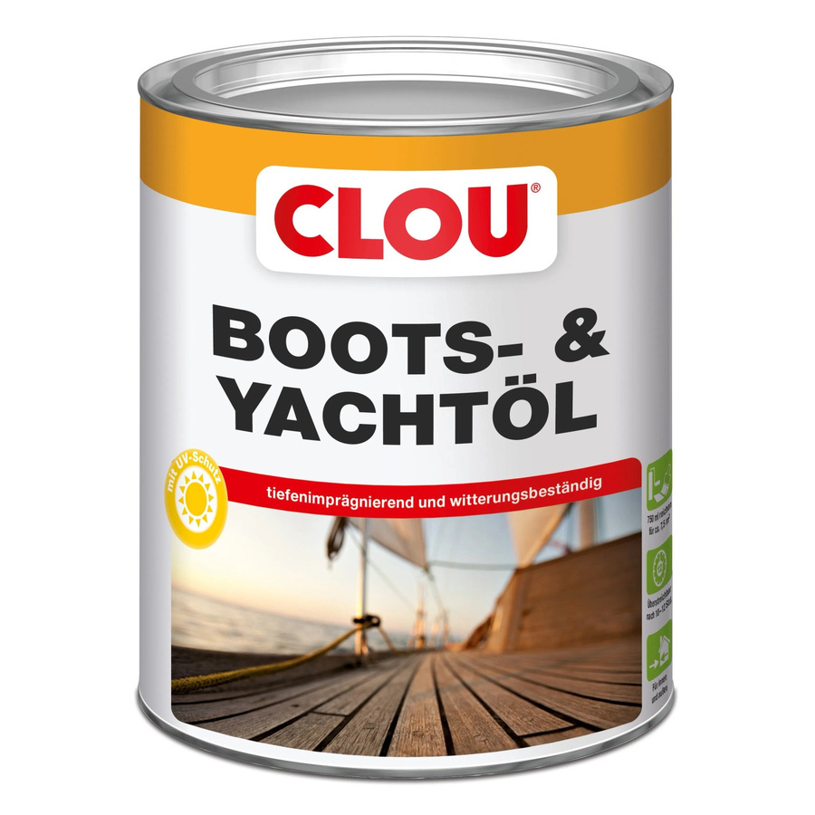 Clou Boots- und Yachtöl transparent mit UV-Schutz und Wasserabweisung, 750 ml - Bild 2