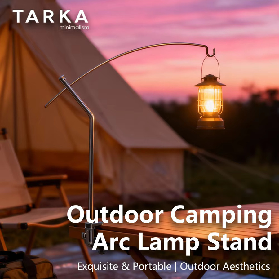 TARKA Laternenständer aus Metall in Schwarz als ultraleichter Outdoor-Lichthalter für IGT-Tische und Campingausrüstung - Bild 3