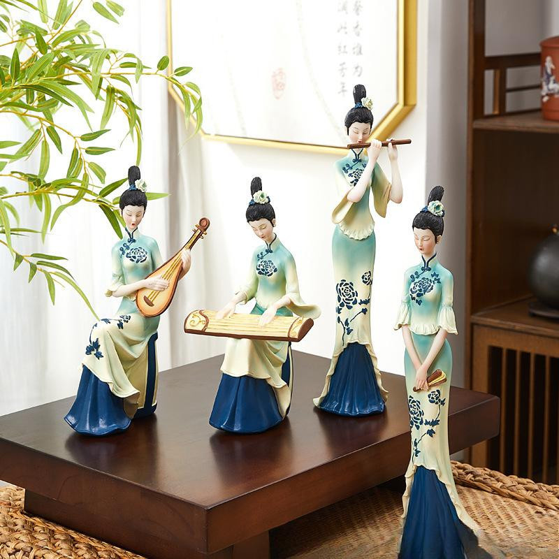 Yiran Furniture Weinschrank im chinesischen Stil mit grünen Ornamenten für dein Wohnzimmer oder den Eingangsbereich - Bild 2