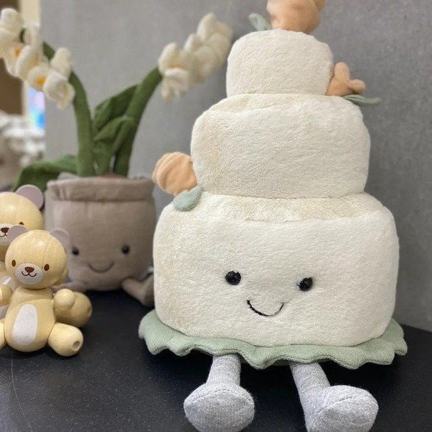 XUYUAN Mille-Feuille-Kuchen Deko-Ornament in Weiß für Wohnzimmer und Schreibtisch - Bild 1