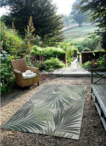 GARDEN IMPRESSIONS Outdoor-Teppich Naturalis mit Palmblatt-Design in Grün, Grau und Braun, B/T: 290 x 200 cm - Bild 1