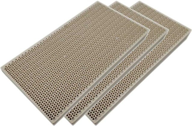 BEHAIVAN Keramik Wabenplatte für Propan LPG Gas Heizgeräte, 3 Stück, Farbe: Beige, B/T/H: 14,5 x 7,5 x 1,4 cm - Bild 1