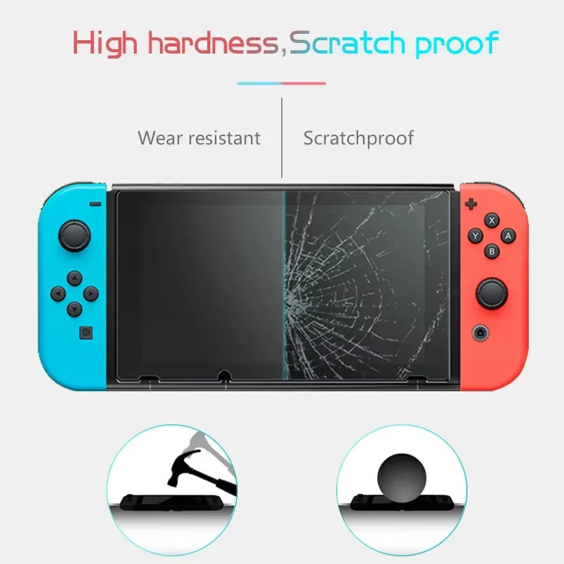 Transparente HD Displayschutzfolie aus gehärtetem Glas mit 9H-Härtegrad für Nintendo Switch - Bild 2