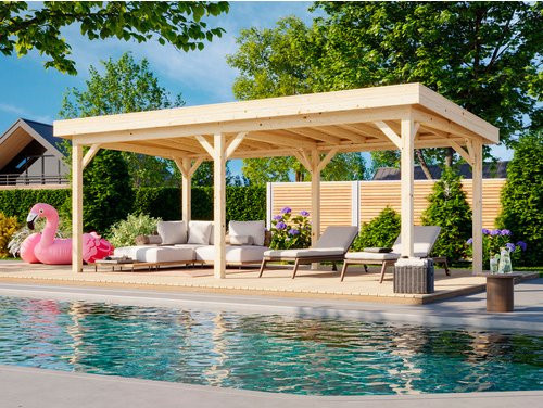 PALMAKO Pavillon Lenna in Braun, B/H/T: 588 x 245 x 300 cm - Bild 1