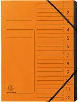 Exacompta Dokumentenmappe DIN A4 mit 12 Fächern und Gummizugverschluss in Orange und Schwarz - Bild 1