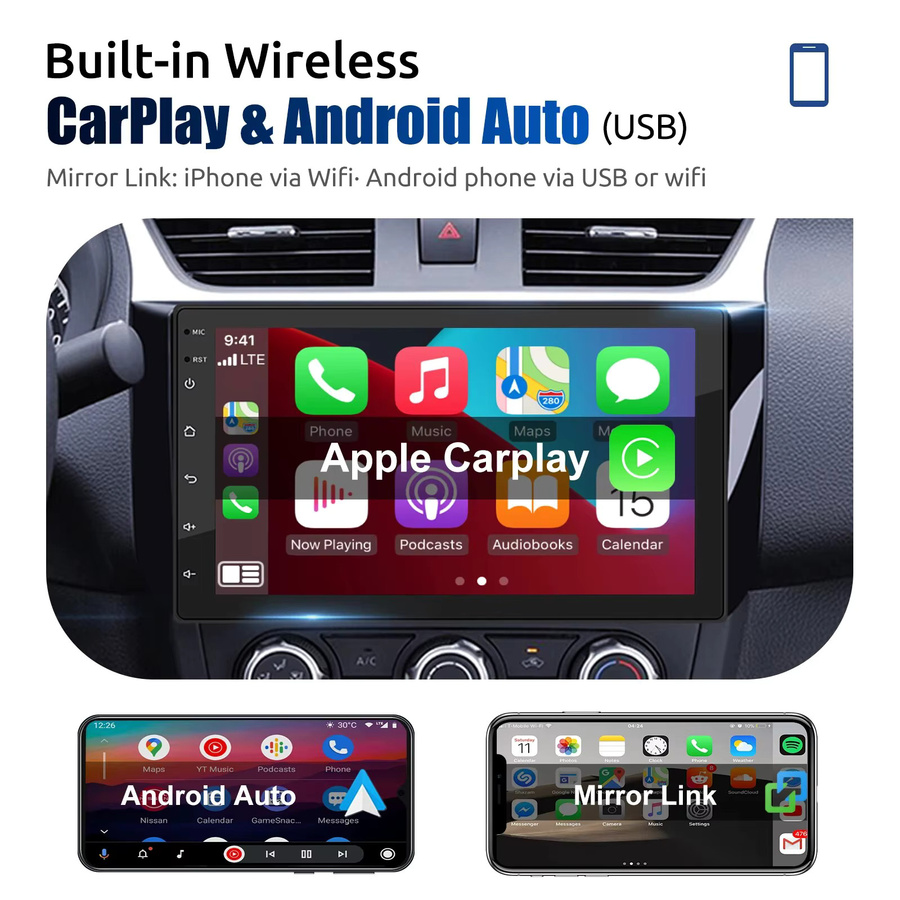 ESSGOO Android 15 Universelles Autoradio mit 64G Speicher, GPS und Bluetooth, 7 Zoll, Schwarz - Bild 3