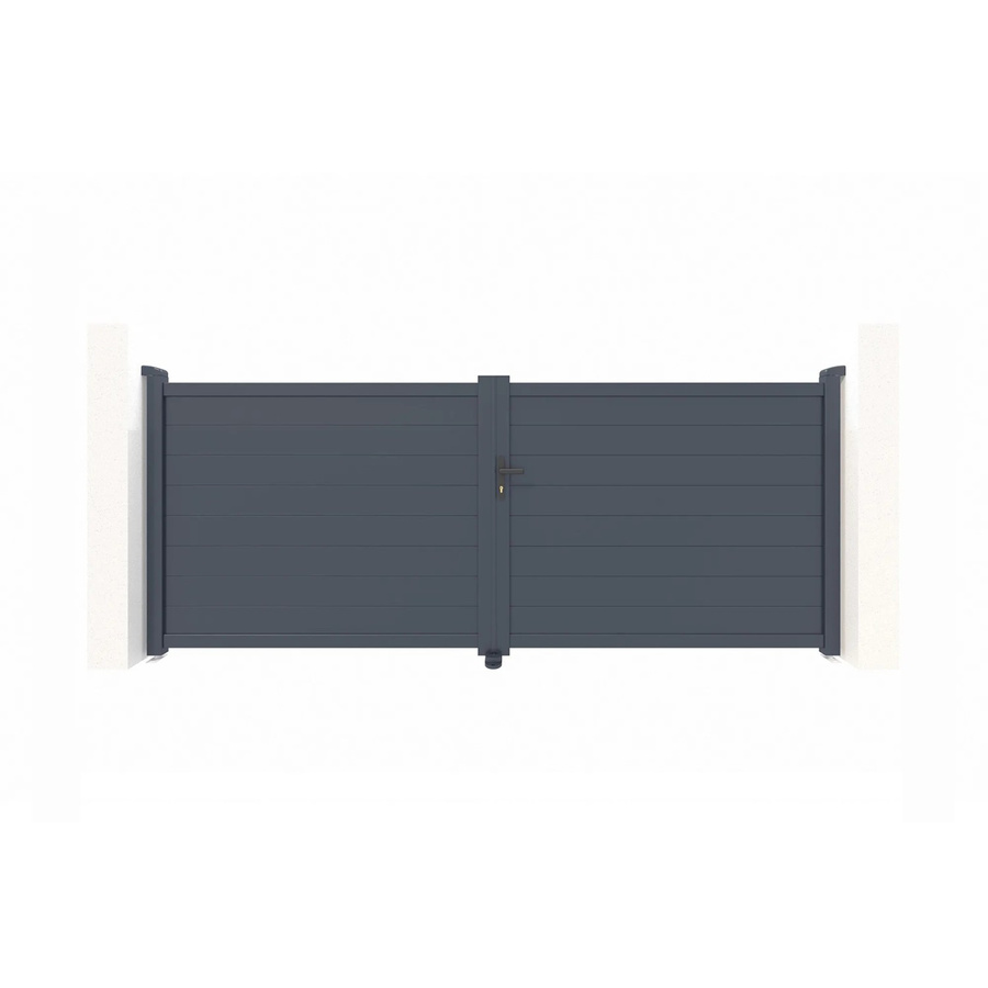 Casanoov Elektrisches Flügeltor Eiger in Anthrazit und Grau aus Aluminium mit Drehtorantrieb Ranger B150, B/H: 355 x 145 cm - Bild 2