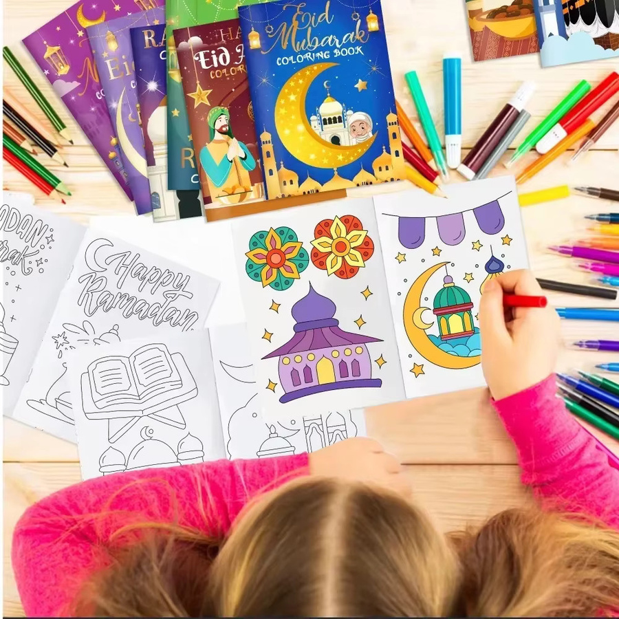 Ramadan Malbuch für Kinder mit Goldmond-Motiven in Mehrfarbig - Bild 2