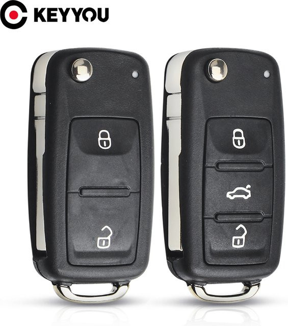 KEYYOU 5er Set Schlüsselhülle für VW Volkswagen Fernbedienung Auto Schlüssel Abdeckung in Schwarz - Bild 1