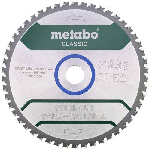 Metabo Kreissägeblatt steel cut/sandwich panel classic in Silber, Durchmesser: 235 mm, Bohrung: 30 mm, 50 Zähne - Bild 1