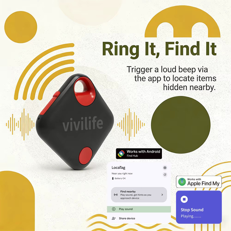RSH Smart-Tracker Schwarz Wiederaufladbarer Schlüssel- und Geldbörsenfinder kompatibel mit Find My für iOS und Android - Bild 5
