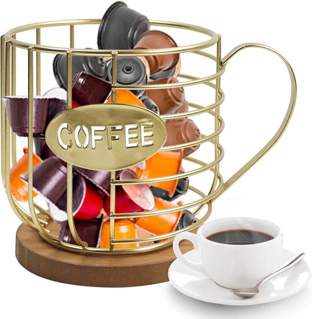 Kaffee Kapselhalter für K Cups von Yiran Furniture aus Metall in Gold - Bild 1