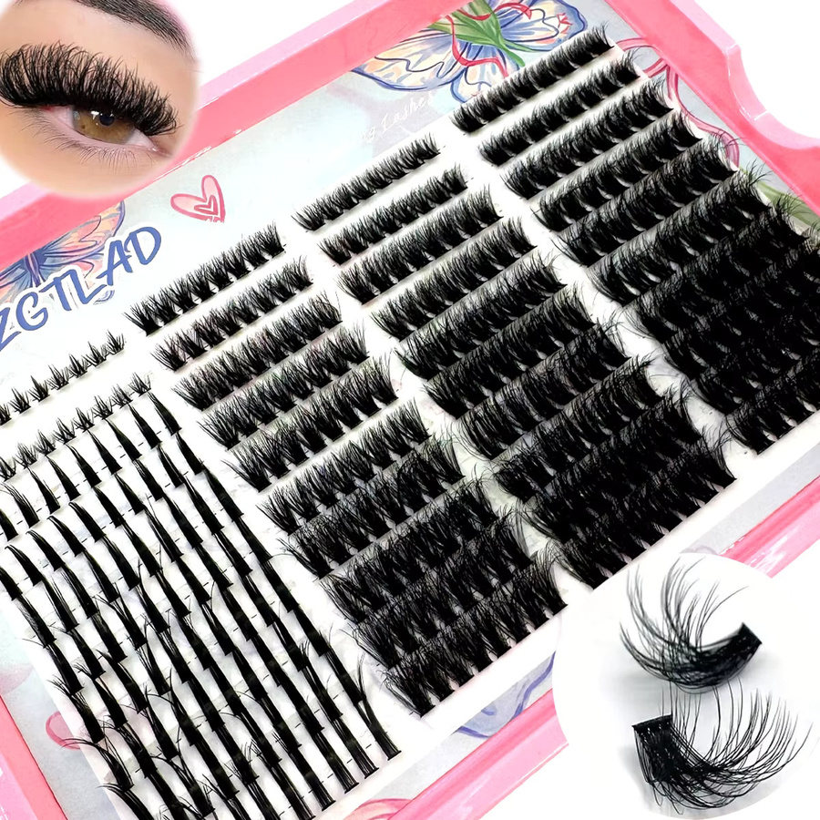 AMSDCN Wimpern-Set, 40-reihig, Schwarz, Natürlich, Unisex - Bild 2