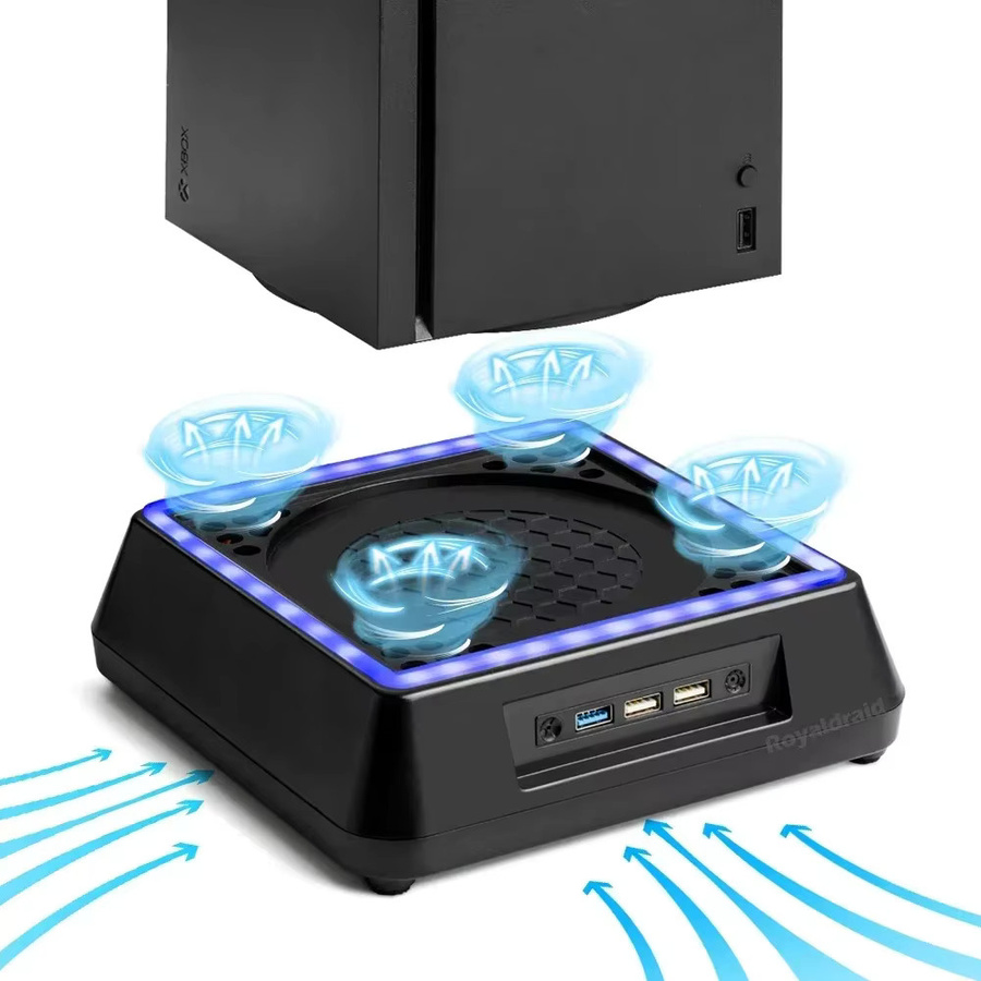 Royaldraid Kühlventilator-Standfuß für Xbox Series X mit 3 Geschwindigkeitsstufen, LED-Beleuchtung und USB-Anschluss - Bild 4