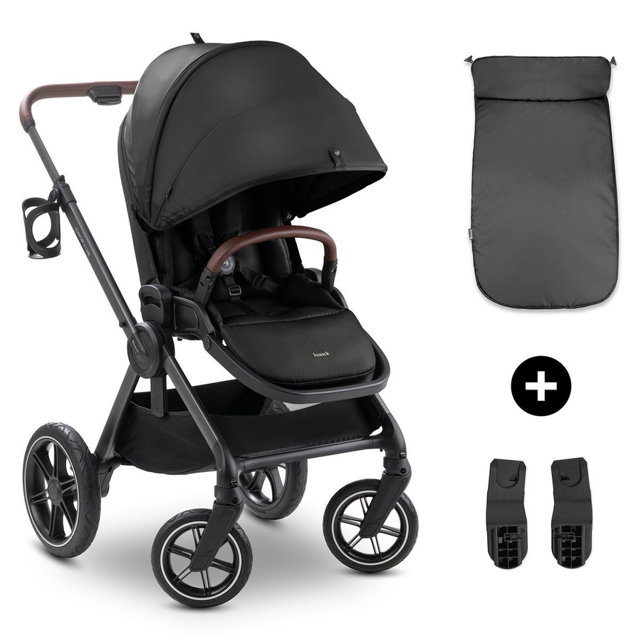 Hauck Buggy Comfort N Care 2in1 Kinderwagen in Black mit Beendecke, Babyschalenadapter, Getränkehalter und Federung - Bild 1