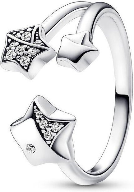 Ring 925 Silber, Zirkonia, Damen, Herz Gänseblümchen Sterne - Bild 1
