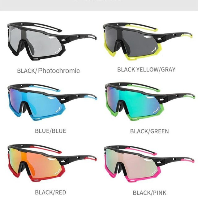 YSX Sportsonnenbrille, Unisex, Vollrand, Black, Pink, polarisiert - Bild 1