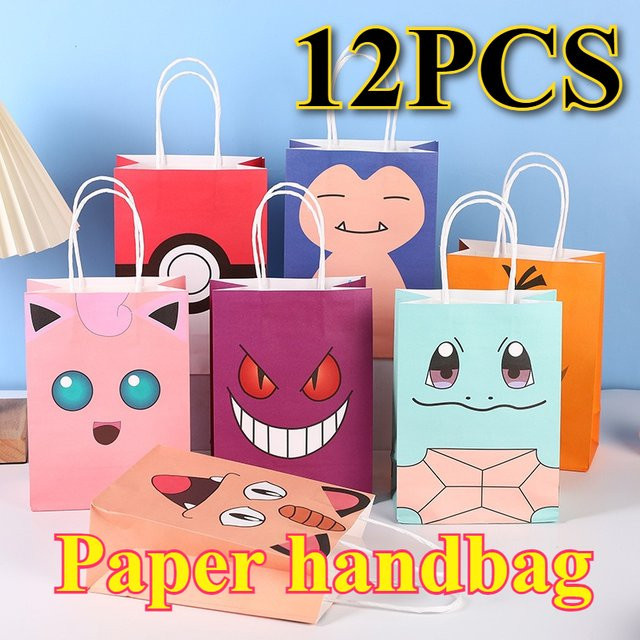 12er Set Pokemon Kraftpapiertüten von Bandai in Mehrfarbig für Kindergeburtstage und Partys - Bild 1