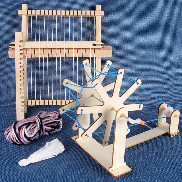 QJH Multifunktionales Holzwebrahmen-Set für DIY Handwebarbeiten in Multicolor - Bild 1