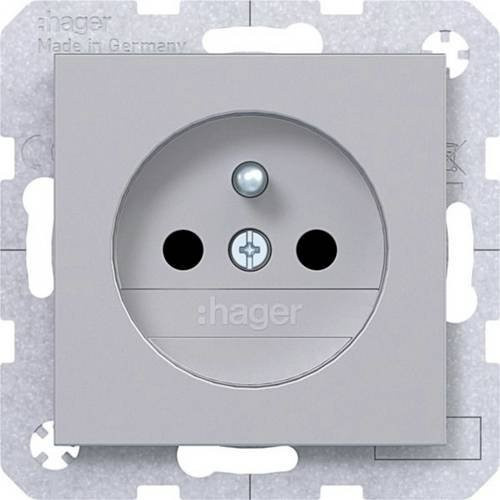 Hager Schutzkontakt-Steckdose WAS1600TA in Grau - Bild 1