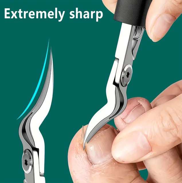 KHTO Nagelknipser mit gezahnter Klinge, Schwarz, Unisex - Bild 1