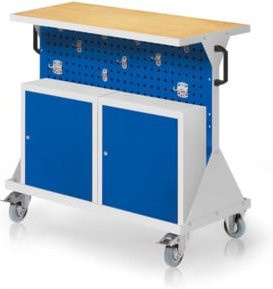 Kappes RasterMobil Gr. 2 Rollbarer Werkstattwagen mit Arbeitsplatte und Schloss, Farbe: Grau/Blau, Höhe: 93 cm - Bild 1