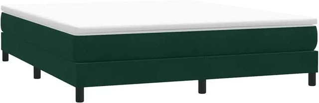 vidaXL Boxspringbett aus Samt in Dunkelgrün ohne Matratze B/T/H: 180 x 220 x 183 cm - Bild 1