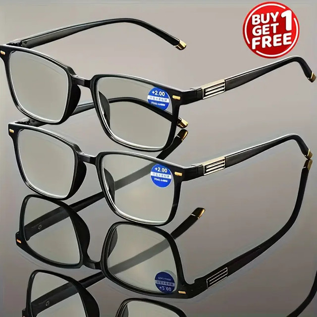 ZXWLYXGX Lesebrille, quadratisch, Vollrand, Kunststoff, blau, Unisex - Bild 1