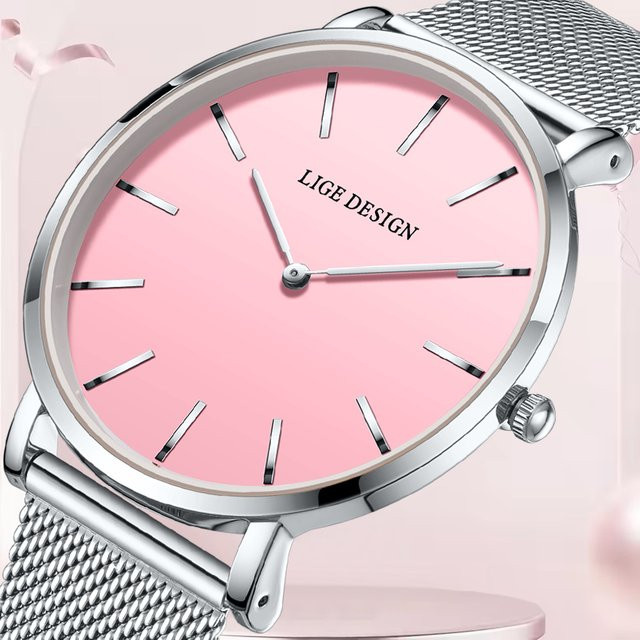 LIGE Armbanduhr, Quarz, Edelstahl, Silber, Rund, Damen - Bild 1