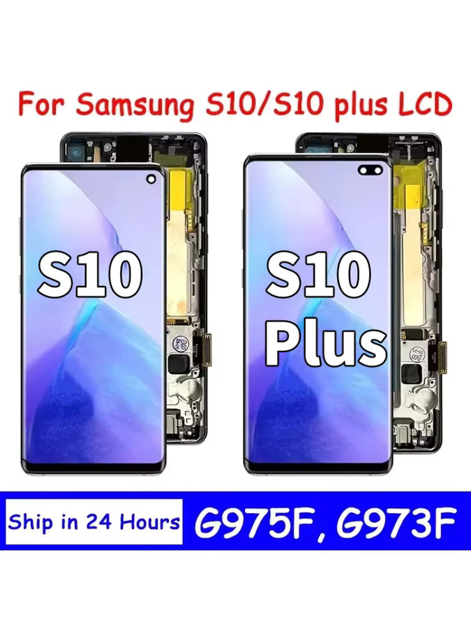 Samsung S10 Plus S10+ G975F LCD-Display mit Rahmen als Ersatzbildschirm und digitaler Touchscreen in Schwarz - Bild 3