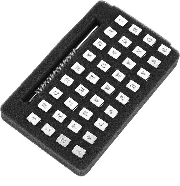 KaiSai Leder Stempel Set aus Edelstahl mit 36 Buchstaben und Zahlen in Silber für dein DIY Lederhandwerk, 3mm - Bild 1