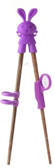 Lern-Essstäbchen für Kinder von Yiran Furniture aus Holz und Silikon in Lila - Bild 1