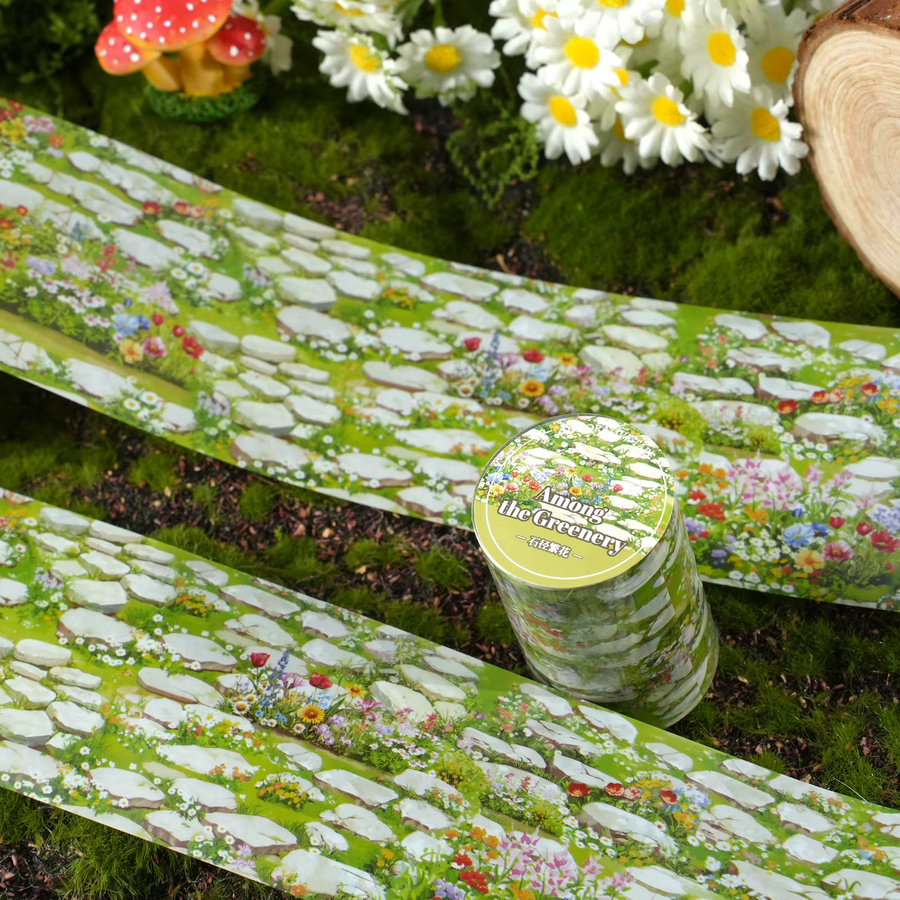 Etori Life Stone Path Floral Sea Washi Tape Multicolor, Breite: 60 mm, Länge: 2 m - Bild 3