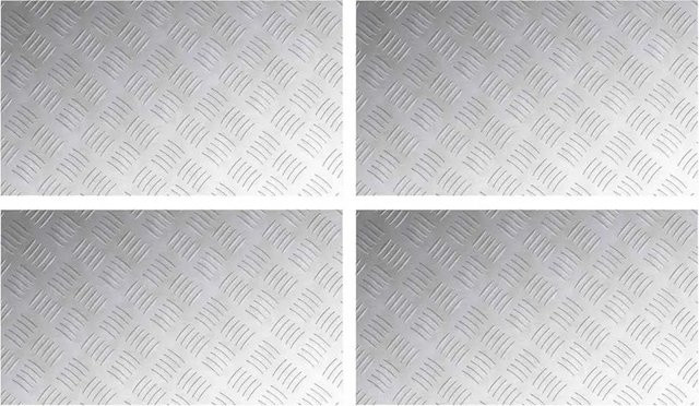 vidaXL Rutschhemmende Treppenkanten in Rautenoptik aus Aluminium, Silber, 4 Stück, B: 70 cm, T: 40 cm - Bild 1