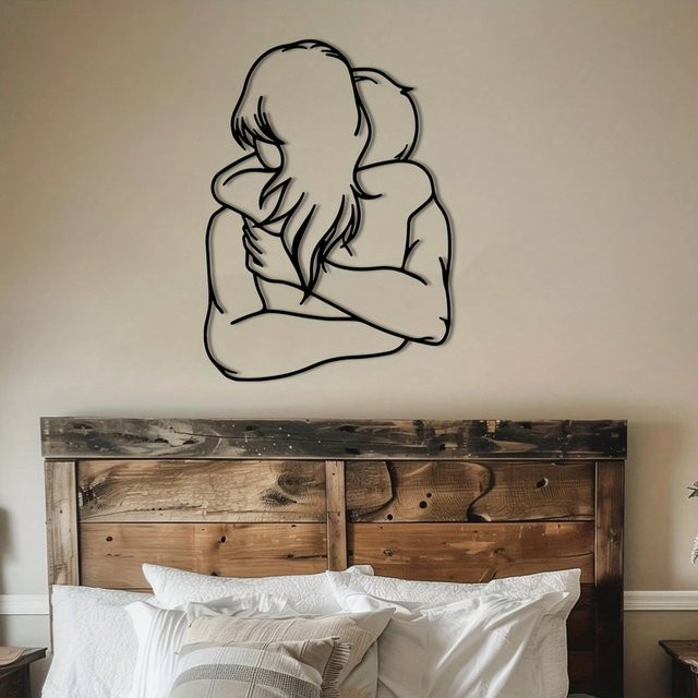 Wandbehang Hello Young aus Metall in Schwarz – Abstrakte Metallkunst für Innen- und Außenbereich - Bild 1