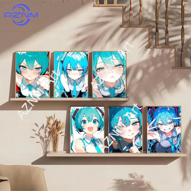 KAYOU Anime Miku Leinwandposter Illustration zur Wanddekoration in Mehrfarbig - Bild 1
