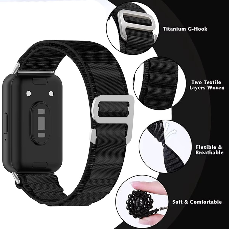 CAOWTAN Uhrenarmband Alpine Loop Nylon, Schwarz, Unisex - Bild 3