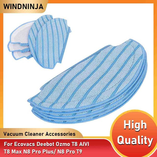 WINDNINJA Waschbare Superfiber Mopp Pads in Blau für Ecovacs Deebot Ozmo T8 AIVI T8 Max N8 Pro Plus N8 Pro T9 Staubsauger - Bild 1